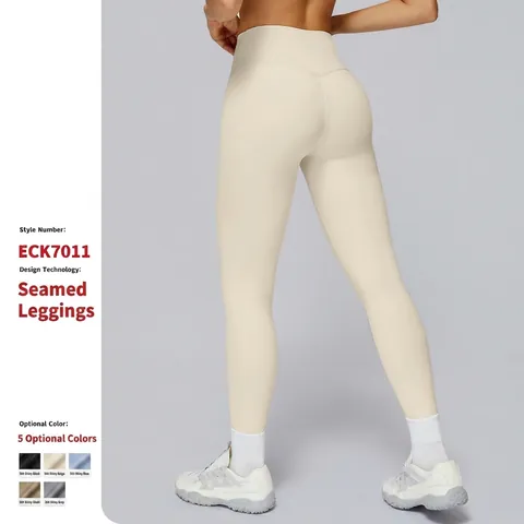 High Waisted Yoga Leggings For Women Tummy Control Seamless Front Hidden Pocket Breathable Nylon Spandex Athletic Pants