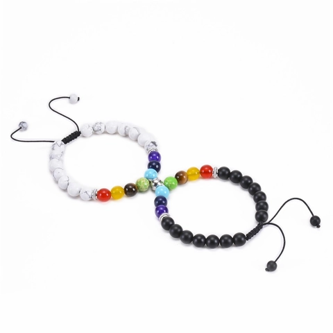 Natürliche Tigerauge Matte Steinperlen Magnetische Paar Armbänder Verstellbares Gewebtes Seil Gegenseitige Anziehung Yoga Schmuck