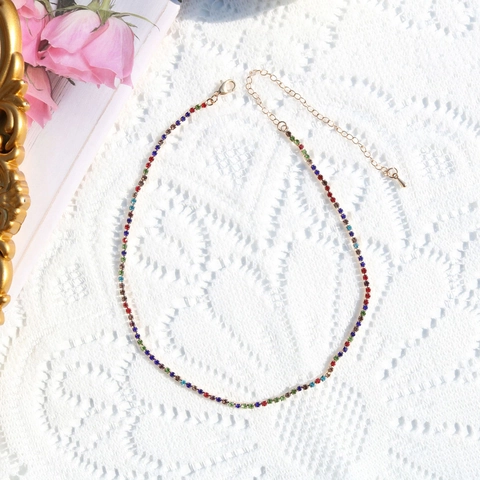 Dainty Rhinestone Tennis Necklace For Women Elegant Copper Claw Clavicle Chain Simple Adjustable Versatile Neck Jewelry