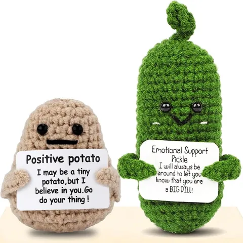 Poupée Crochetée Tricotée Soutien Émotionnel Positif Ornement Fait Main Décoration De Table Cadeau De Guérison