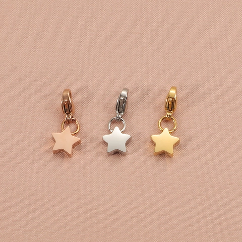 Star Charm Stainless Steel Pendant With Lobster Clasp For DIY Jewelry Making Minimalist Pentagram For Necklace Bracelet