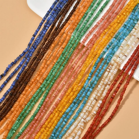 Perles D'espacement En Coquille D'eau Douce Naturelle Irrégulière Perles Plates Rondes Pour Fabrication De Bijoux DIY
