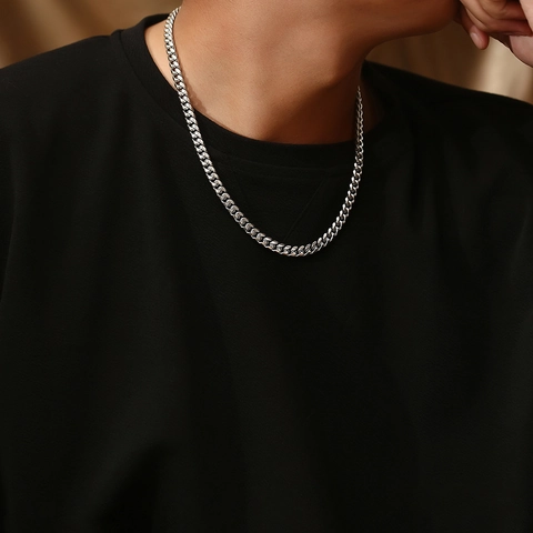Collana A Catena Cubana Acciaio Inossidabile Lucidato Minimalista Hip Hop Gioielli Di Tendenza Per Uomo Donna