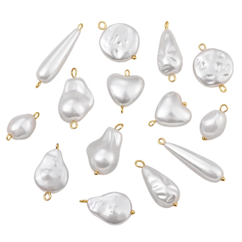 Irregular Baroque Imitation Artificial Pearl Charms Pendants With Stainless Steel Loops For DIY Necklace Bracelet Jewelry Making