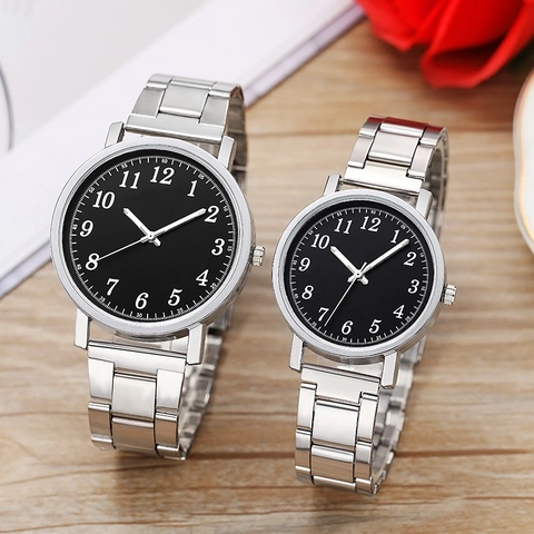 Casual Quartz Wrist Watch With Alloy Case And Metal Link Band Round Analog Dial Arabic Numerals For Men And Women