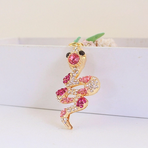 Simpatico Portachiavi a Serpente con Strass in Lega di Zinco Ciondolo Animale per Donna Portachiavi Auto Decorazione Borsa Lusso Regalo