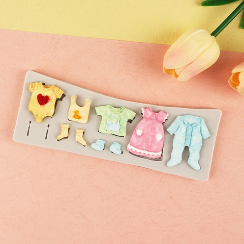 Baby Clothing Theme Silicone Mold For Fondant Cake Decoration Chocolate DIY Crafting Baking Tools