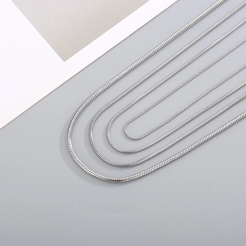 Minimalist Round Snake Chain Necklace Stainless Steel Sleek Fashion Jewelry For Women Men