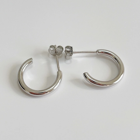 Orecchini A Lobo In Argento Sterling 925 Geometrici A Forma Di C Mezzo Cerchio Gioielli Minimalisti Per Donne