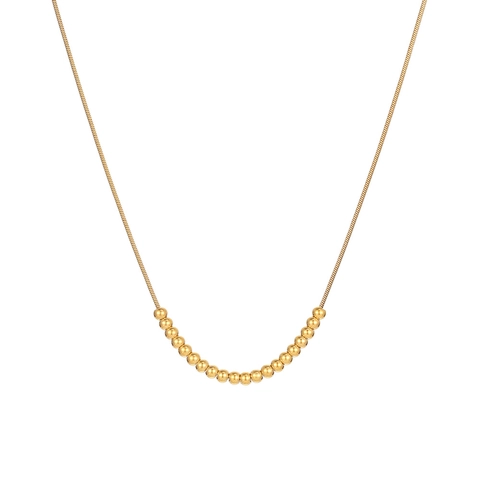 Minimalistische Edelstahl Perlenkette Für Damen Hochwertige Polierte Runde Perlen Schlangenkette Schlüsselbein Schmuck