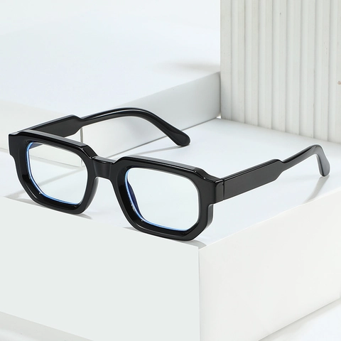 Retro Hexagonal Optical Glasses Frame Anti Blue Light PC Thick Square Eyeglasses For Women Men Unisex