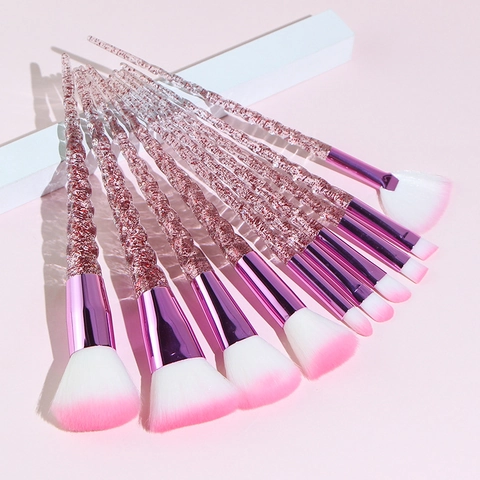 Professional Makeup Brushes Spiral Unicorn Handle Synthetic Fiber Foundation Eye Shadow Powder Blushing Beauty Tools