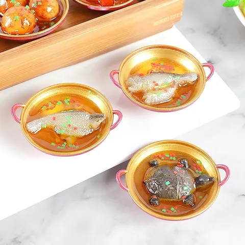 Miniature Food Play Simulation Chinese Dry Pot Models PVC Realistic Kitchen Pretend Play Toys For Dollhouse Decor