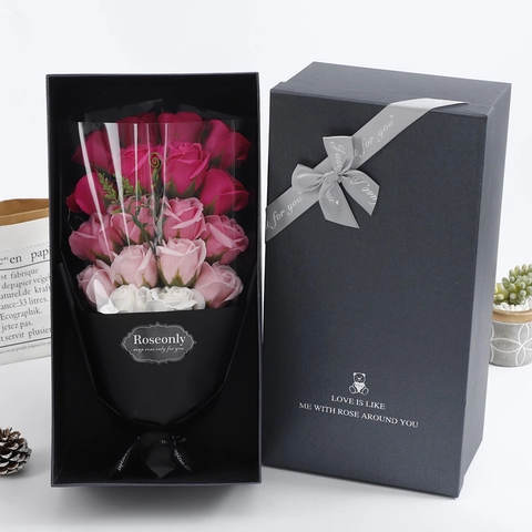 Soap Rose Bouquet Fragrant Artificial Flower Gift Box Romantic Home Decor Mother Valentine Birthday Gift