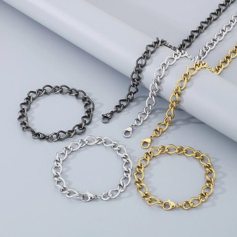 Conjunto De Collar Y Pulsera Para Hombre De Acero Inoxidable Cadena Trenzada Joyería Hip Hop Estilo Punk
