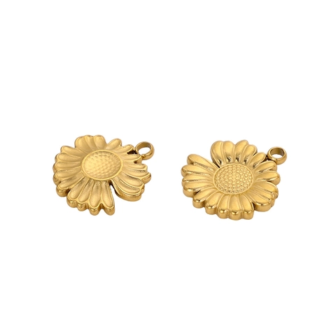 Stainless Steel Flower Charms DIY Jewelry Making Pendants Rose Sunflower Tulip Leaf For Necklace Bracelet Crafts