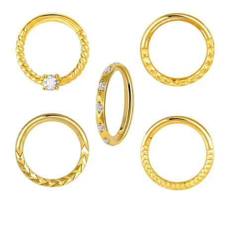 Anello Da Naso In Acciaio Inossidabile Clicker Cuore Inciso Zircone Intarsiato Septum Gioielli Per Piercing Da Donna E Uomo