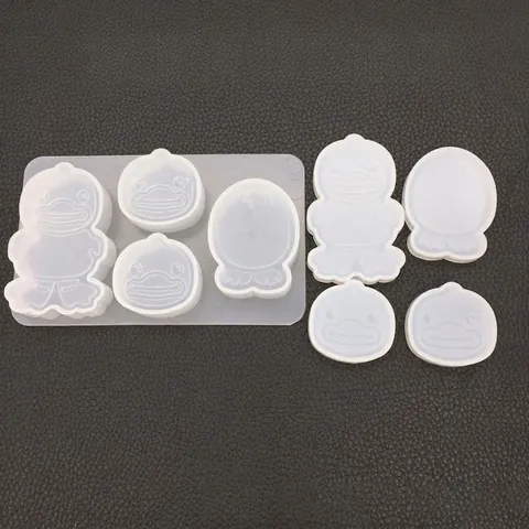 Cartoon Ente Silikonform DIY Handgefertigt Spiegeloberfläche Harzguss Aromatherapie Gips Kuchen Fondant Dekoration Flexibel