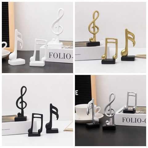 Musical Note Ornaments Resin Music Symbol Statues Home Office Desktop Decor Nordic Style Minimalist Artistic Figurines