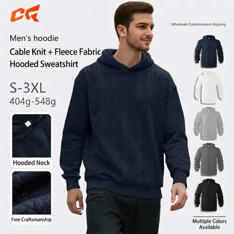 Sweat à Capuche En Tricot Torsadé Pour Homme Texture Jacquard Décontracté Manches Longues Pull Pour Hommes