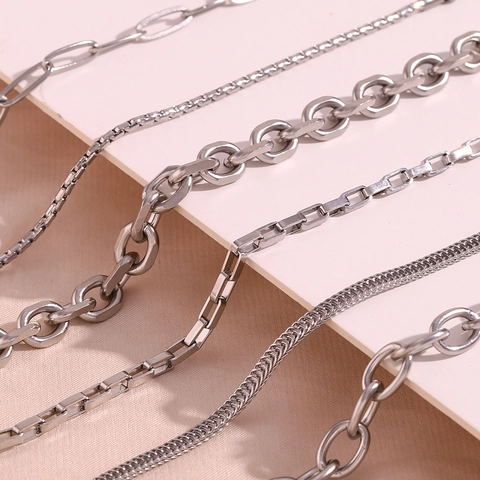 Minimalist 316L Stainless Steel Bracelet Chain For Women Adjustable Polished Box Snake Paperclip Link Fashion Jewelry