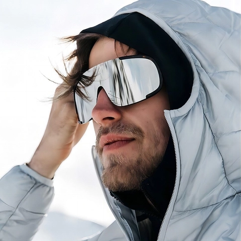 Occhiali Da Sole Da Ciclismo Oversize Montatura PC Protezione UV400 Antivento Sportivi Per Outdoor Ciclismo Pesca Unisex