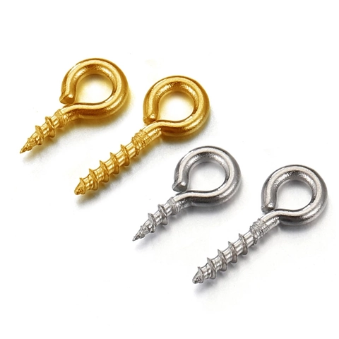 Cáncamos De Tornillo De Acero Inoxidable Chapados En Oro Joyería DIY Colgantes Fornituras Roscadas De Metal Artesanía