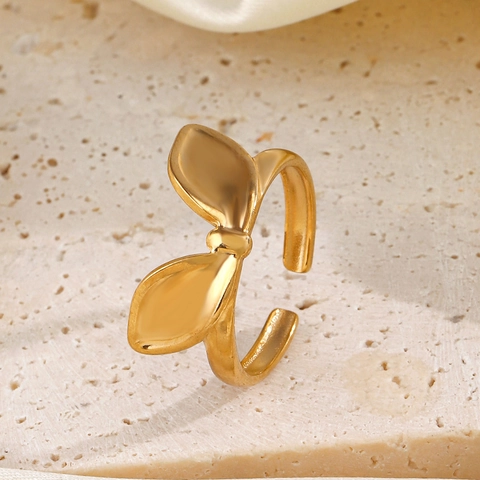 Kaninchenohr Ring Edelstahl Verstellbar Offen Minimalistisch Hiphop Stil Modeschmuck Für Frauen Elegant Poliert