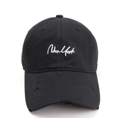 Retro Distressed Baseball Cap Embroidered New York Cotton Sun Protection Breathable Adjustable Hat For Men Women Casual