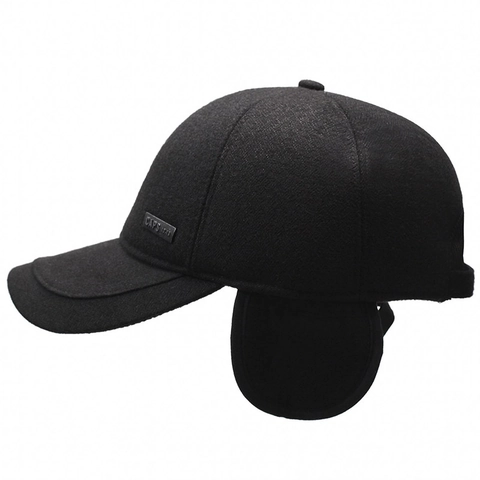 Herren Winter Baseballkappe Mit Ohrenschutz Warm Winddicht Verstellbare Wollmischung Outdoor Hut