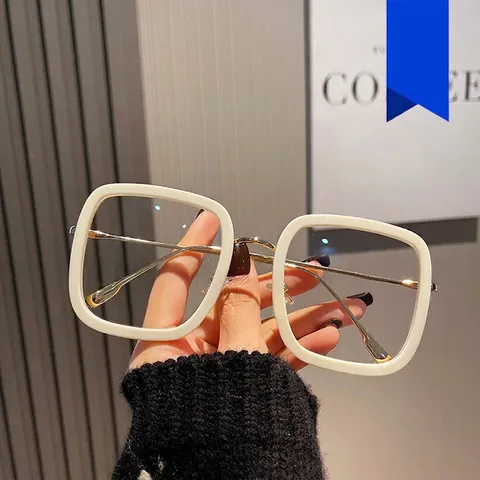 Occhiali Quadrati Anti Luce Blu Da Donna Montatura Ottica Di Moda Asta In Metallo Occhiali Semplici