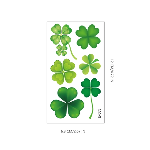 St. Patrick's Day Shamrock Temporary Tattoo Stickers Waterproof Irish Clover Face Arm Body Art Tattoos For Festival Party Decor