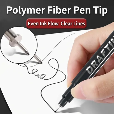 Professional Fineliner Drafting Pen Waterproof Quick Dry Black Ink Manga Drawing Pen For Sketching Design Engineering Office Supplies
