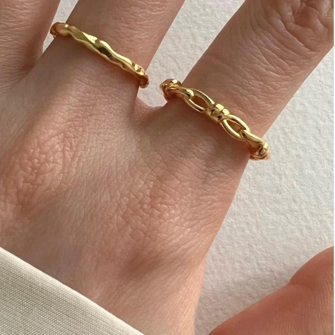 Anello Aperto Intrecciato In Argento Sterling 925 Regolabile Minimalista Gioielli Con Maglie Di Catena Per Donna