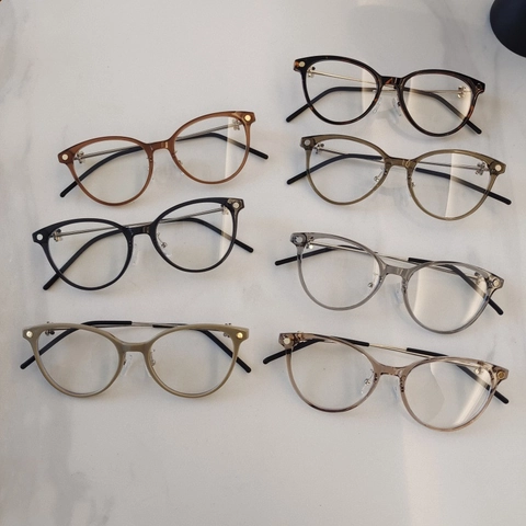 Montatura Per Occhiali Da Vista Ovali Retrò Con Filtro Luce Blu Aste In Metallo Moda Per Donne