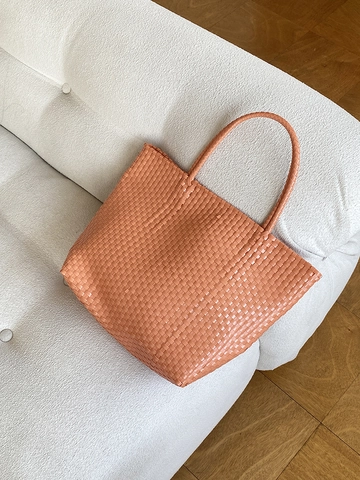 Sommer Gewebte PVC Tragetasche Lässige Strand Urlaub Minimalistische Große Kapazität Handtasche Damen Stilvolles Accessoire