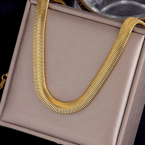 Collana a Catena in Acciaio Inossidabile a Osso di Serpente per Uomo Donna Punk Hip Hop Oro Argento Gioielli di Moda