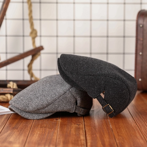 Coppola in Stile Britannico Vintage Per Uomo Donna Tweed Di Cotone Caldo Berretto Piatto Regolabile Berretto Retrò Moda Cappello Da Esterno
