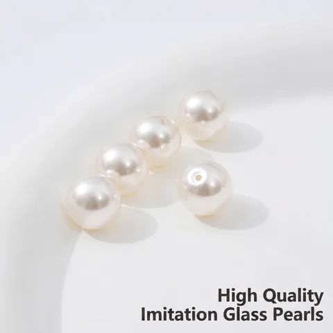 High Luster Round Glass Imitation Artificial Pearl Beads Loose Smooth For DIY Jewelry Making Necklaces Bracelets Accessories Elegant