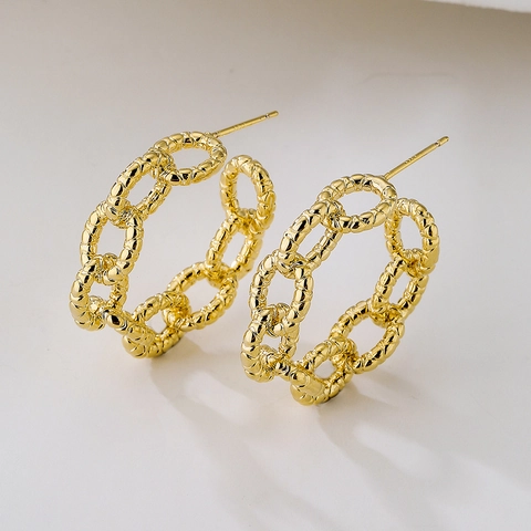 Irregular Geometric Earrings Copper Niche Design Ins Style 18K Gold Plated Fashion Jewelry With Copper Earring Post