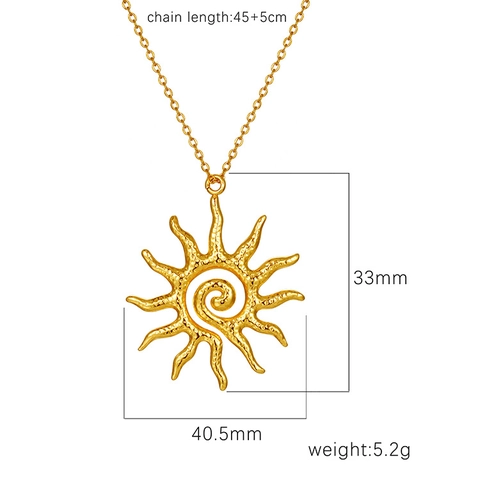Vintage Stainless Steel 18K Gold Plated Pendant Necklace For Women Fashion Heart Elephant Bear Animal Rhinestone Sweater Chain Jewelry