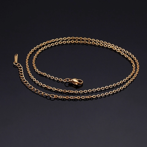 Collar De Cadena Rolo De Acero Inoxidable Eslabón De Cadena En O Clásico Con Cierre De Langosta Y Cadena De Extensión