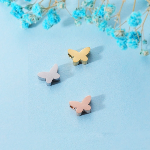 Butterfly Pendant Beads Stainless Steel Mirror Polished Small Hole For DIY Jewelry Making Bracelet Necklace Charms