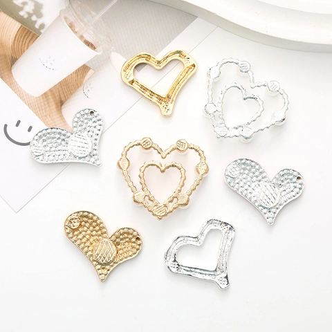 Ciondoli a Cuore in Lega di Zinco Decorazioni in Perla Artificiale e Strass per Sabot e Fai-da-te Accessorio Moda