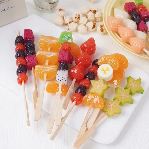 Realistic Artificial Fruit Skewers PVC Simulation Candied Haws Food Model Photography Props Home Kitchen Decoration