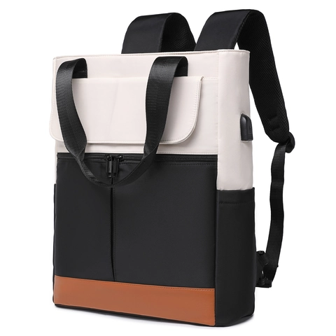 Mochila Para Portátil Bolsa De Viaje Nailon Impermeable Multibolsillos Con Puerto De Carga USB Moda Casual Para Hombres Mujeres