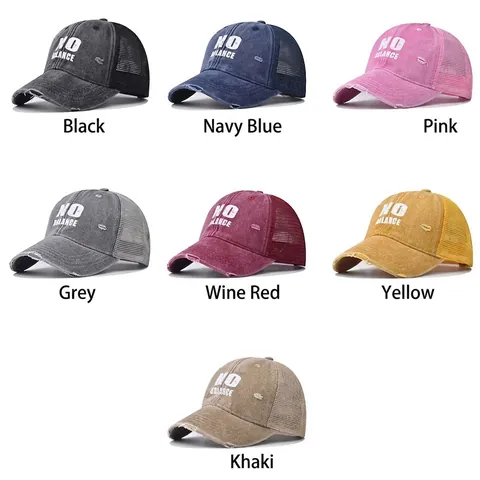 Gewassen Katoenen Trucker Pet Distressed Honkbal Mesh Achterkant Vintage Letterprint Zonbescherming Verstelbaar Unisex