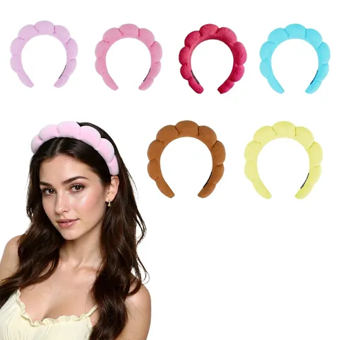 Cloud Headband Padded Sponge Soft Towelling Spa Hair Hoop Wristbands For Face Washing Makeup Skin Care Yoga Accessories Women