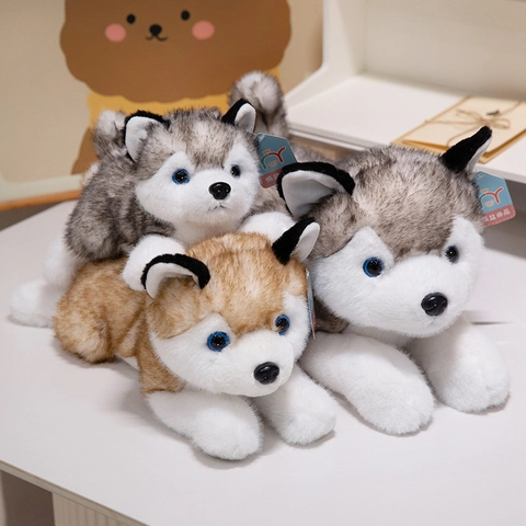 Realistic Husky Plush Toy Simulation Dog Doll Soft Stuffed Animal Puppy Plushie Blue Eyes Comfort Home Decor For Kids
