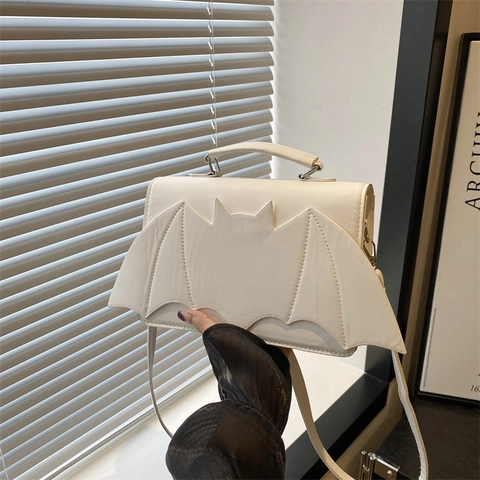 Bat Wings Shaped PU Leather Crossbody Bag Handbag For Women Gothic Halloween Party Shoulder Tote Trendy Small Purse Chic